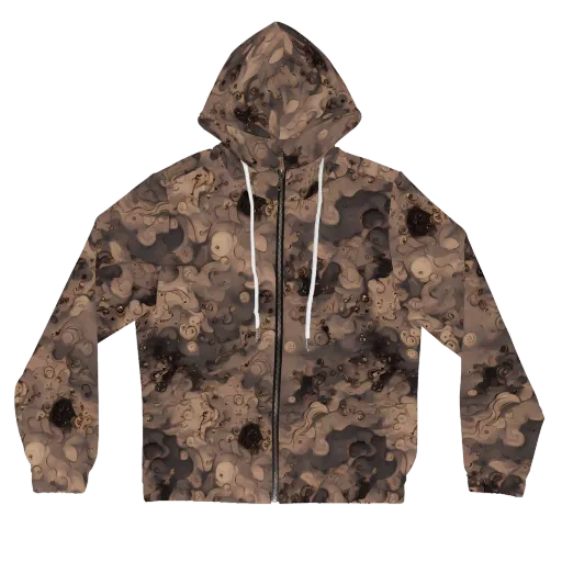Sepia Whirlpool on a Women's Full-Zip Hoodie