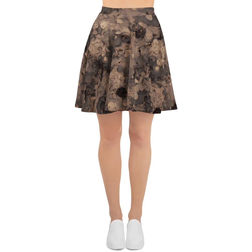 Sepia Whirlpool on Skater Skirt — Front