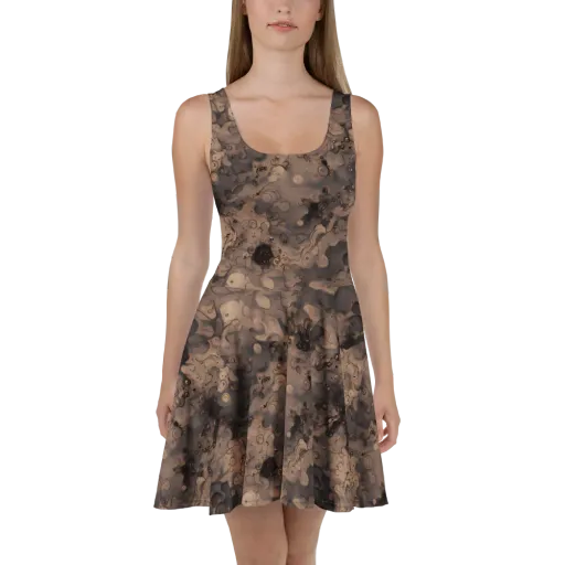 Sepia Whirlpool on a Skater Dress