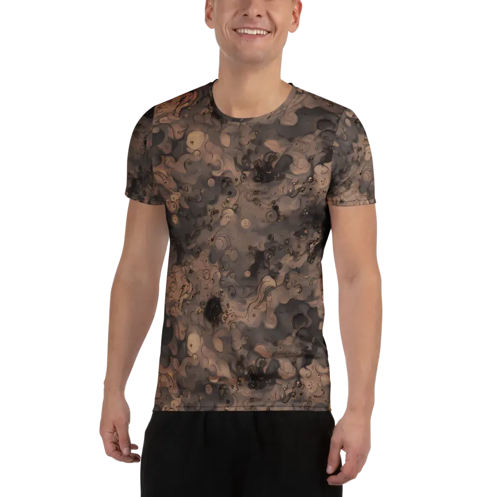 Sepia Whirlpool on Men's Athletic T-Shirt — Front