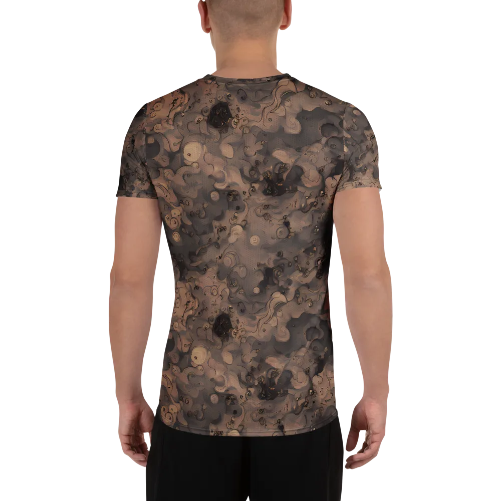 Sepia Whirlpool on Men's Athletic T-Shirt — Back
