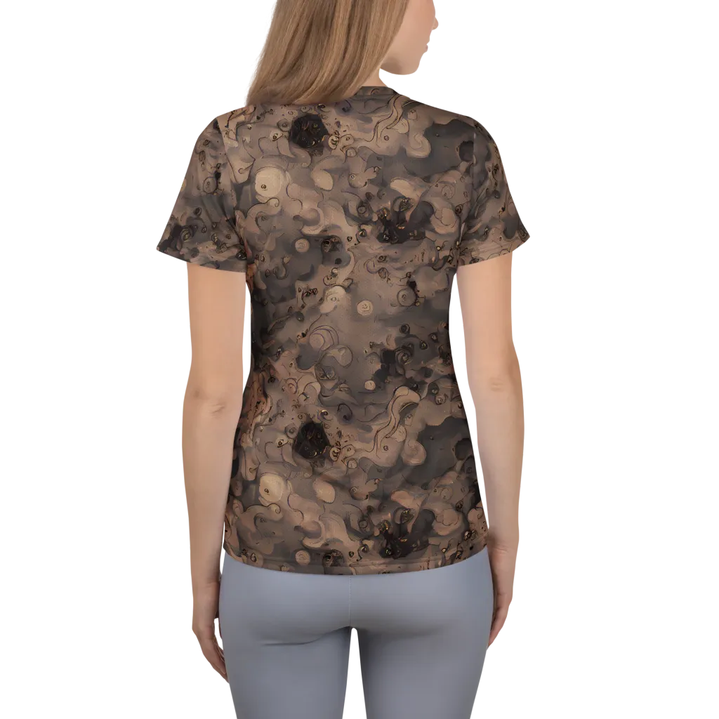 Sepia Whirlpool on Women's Athletic T-Shirt — Back