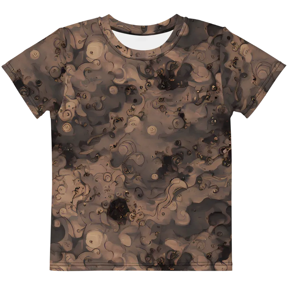Sepia Whirlpool on Kids Crew Neck T-Shirt — Front