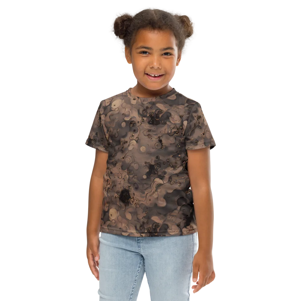 Sepia Whirlpool on Kids Crew Neck T-Shirt — Front