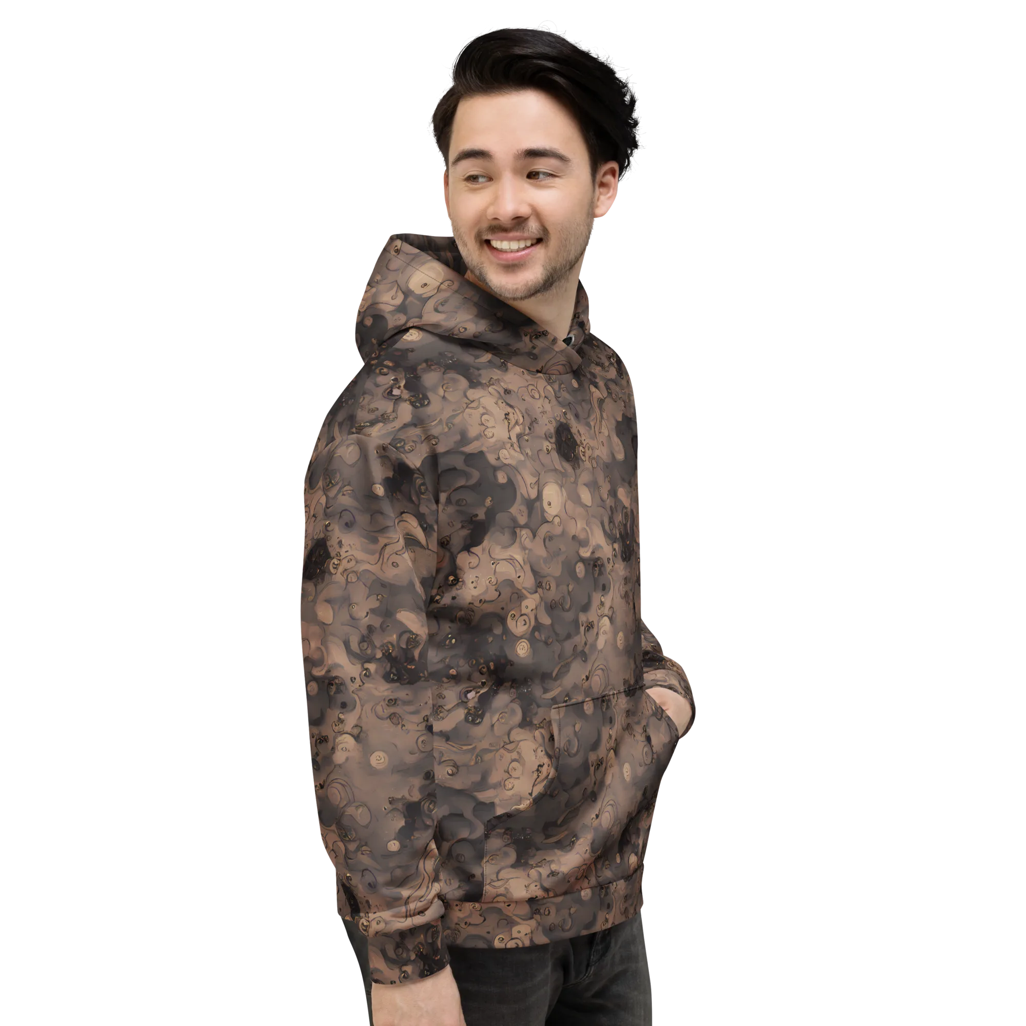 Sepia Whirlpool on Hoodie — Right