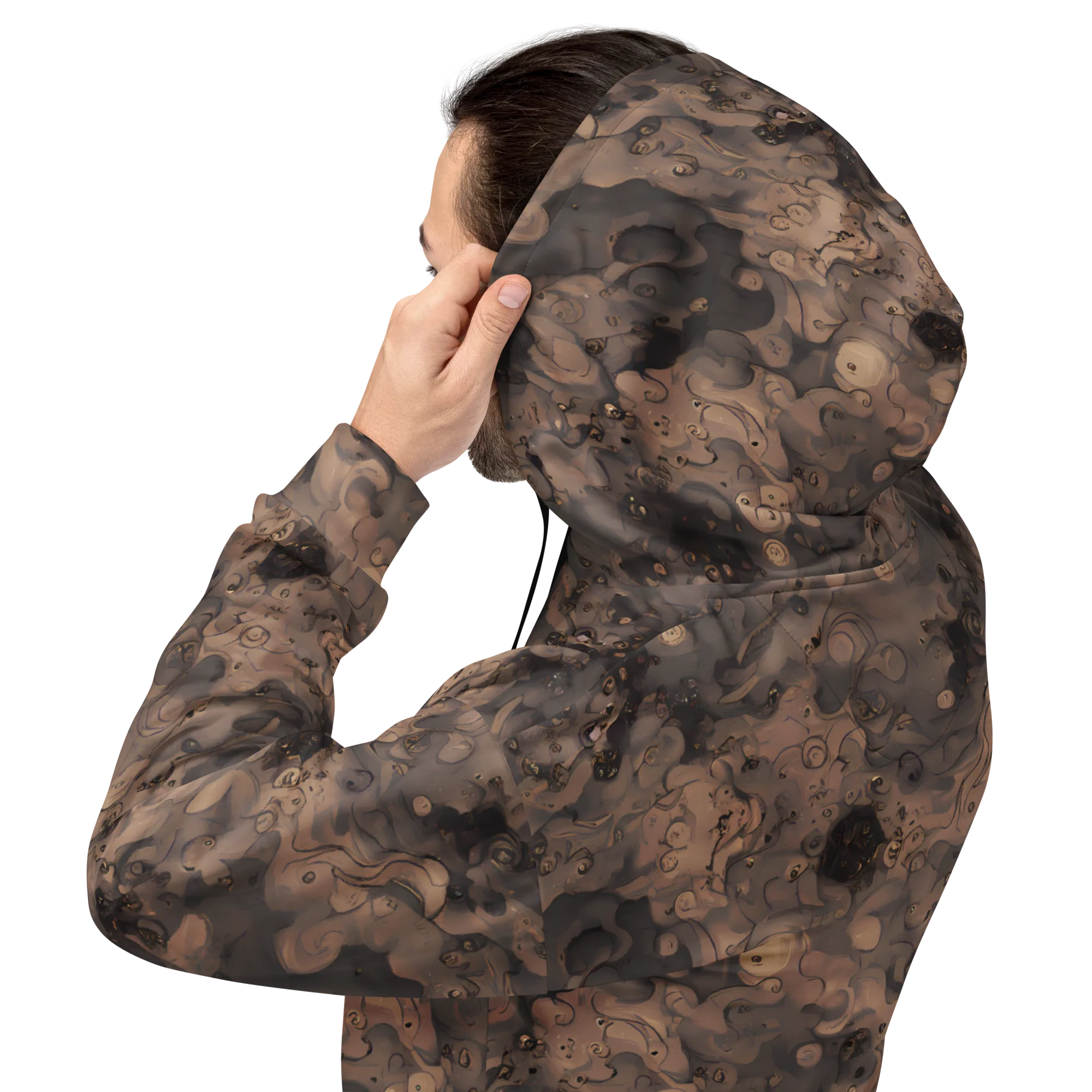 Sepia Whirlpool on Hoodie — Back