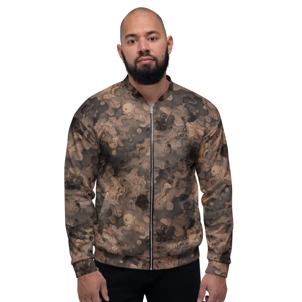 Sepia Whirlpool on Bomber Jacket — Front