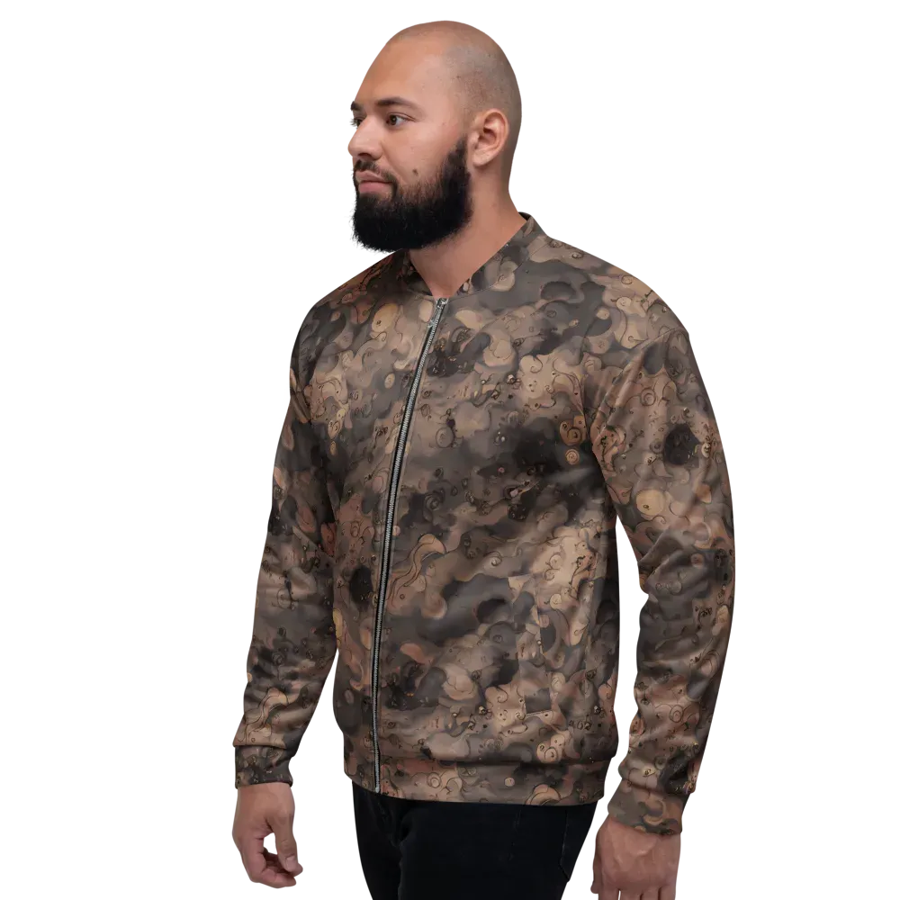 Sepia Whirlpool on Bomber Jacket — Left