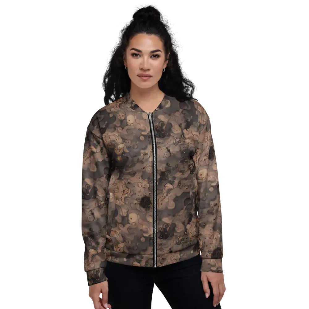 Sepia Whirlpool on Bomber Jacket — Front