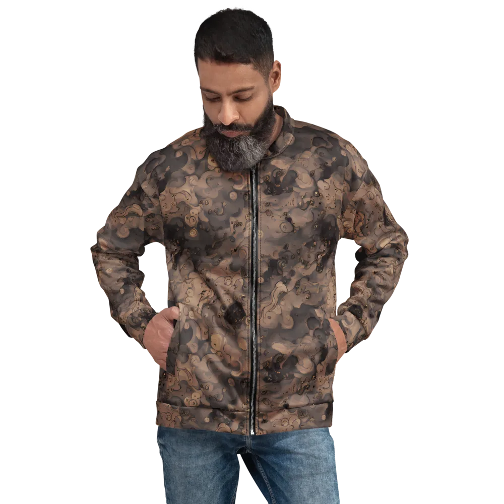 Sepia Whirlpool on Bomber Jacket — Front