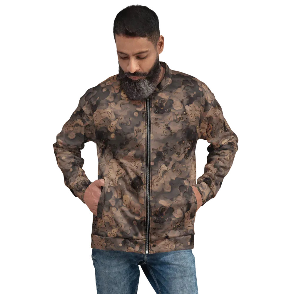 Sepia Whirlpool on Bomber Jacket — Front