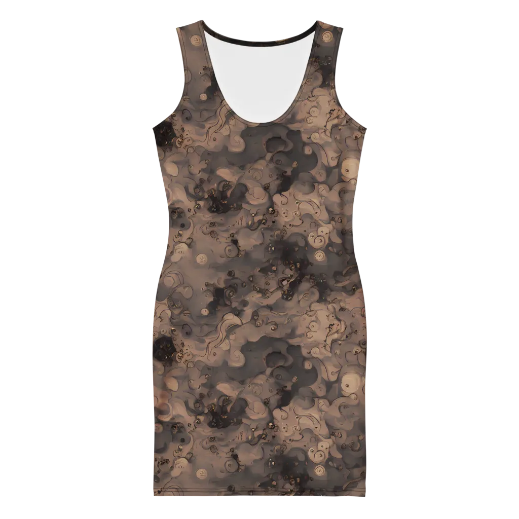 Sepia Whirlpool on Bodycon Dress — Front