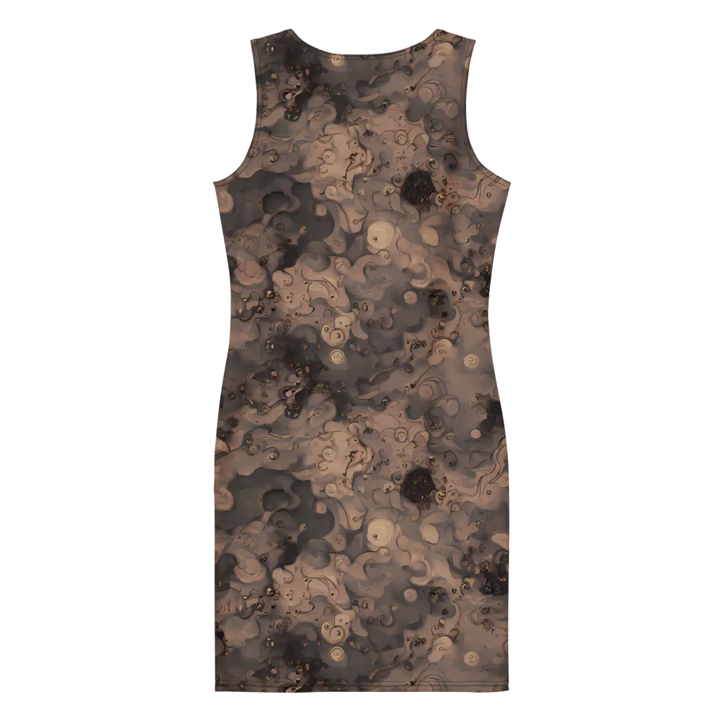 Sepia Whirlpool on Bodycon Dress — Back