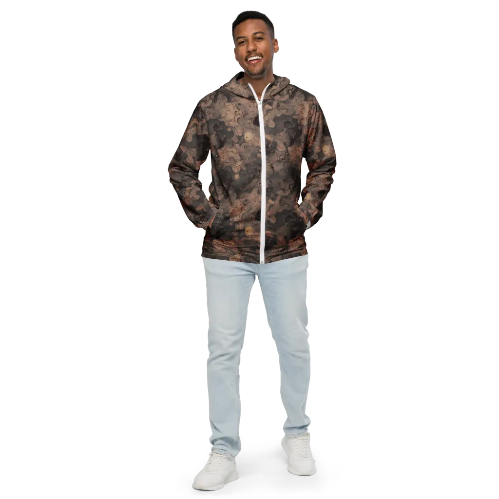 Sepia Whirlpool on Men's Windbreaker — Front
