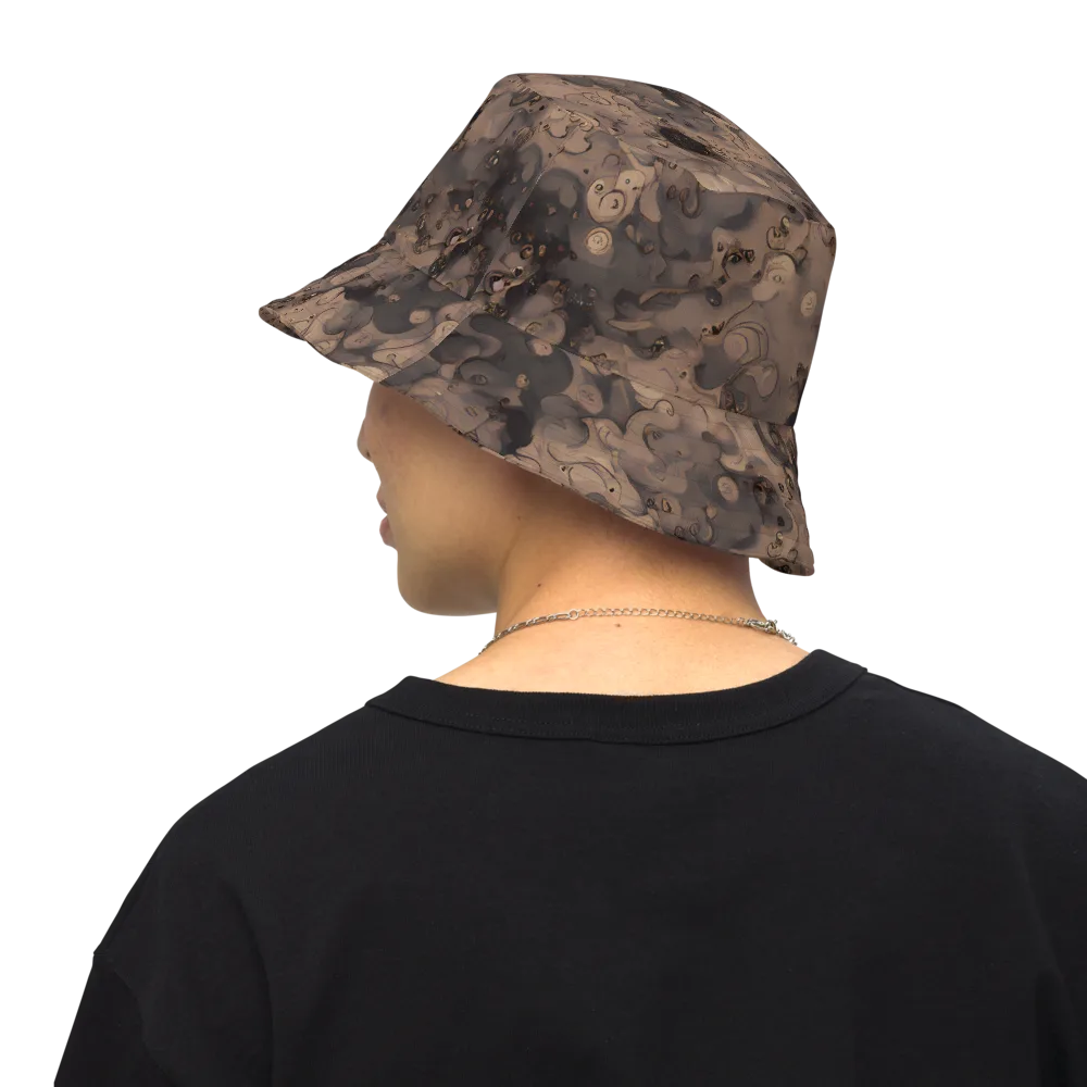 Sepia Whirlpool on Reversible Bucket Hat — Back Inside