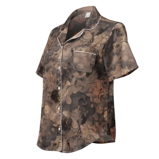 Sepia Whirlpool on a Women's Short Sleeve Pajama Top