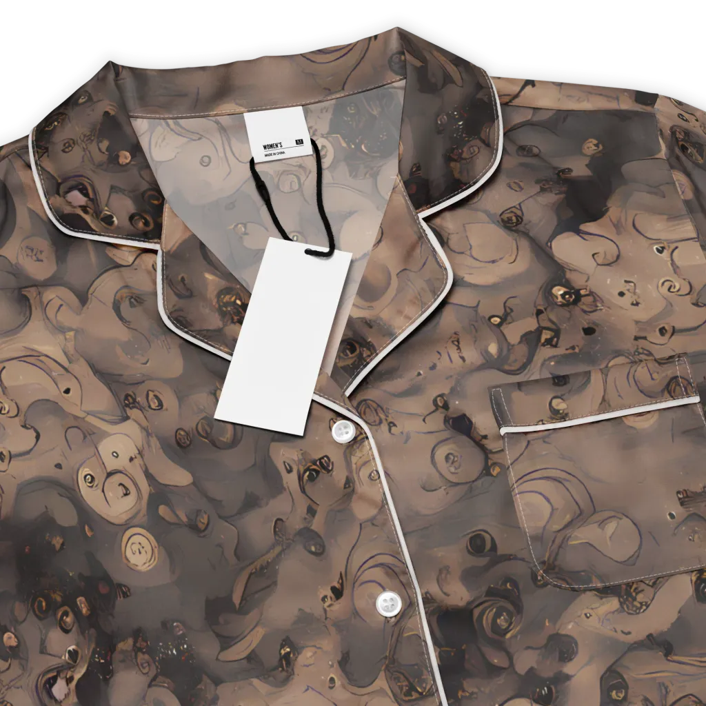 Sepia Whirlpool on Women's Short Sleeve Pajama Top — Product details