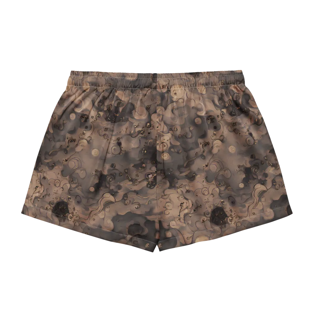 Sepia Whirlpool on Women's Pajama Shorts — Back