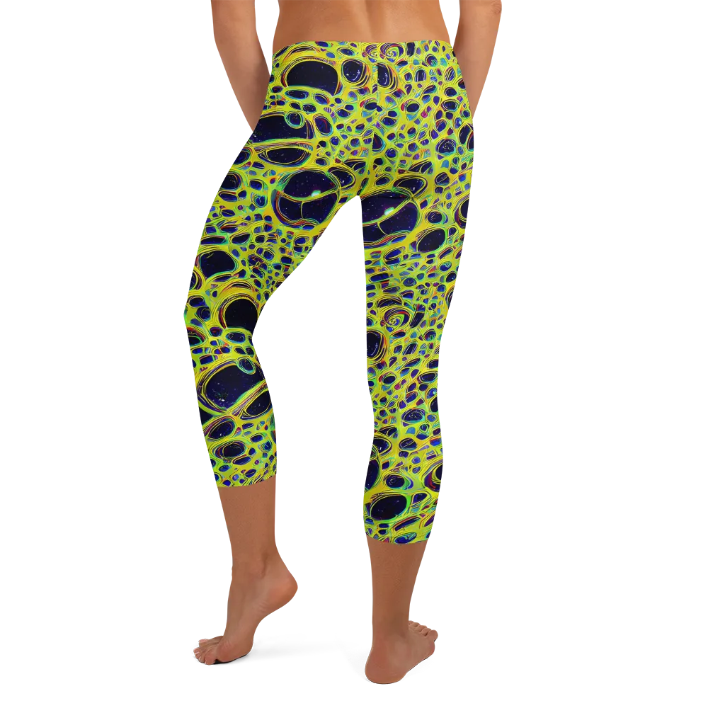 Acidic Nebula on Capri Leggings — Back