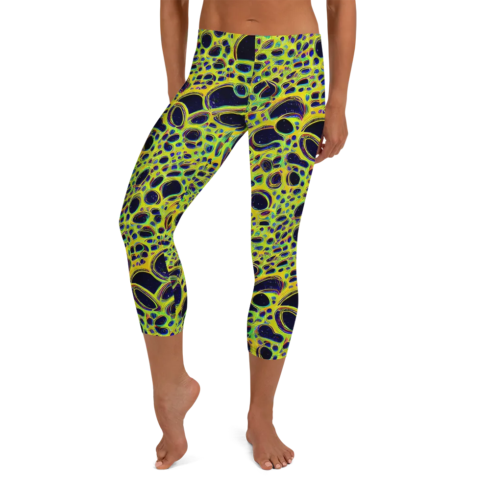 Acidic Nebula on Capri Leggings — Front