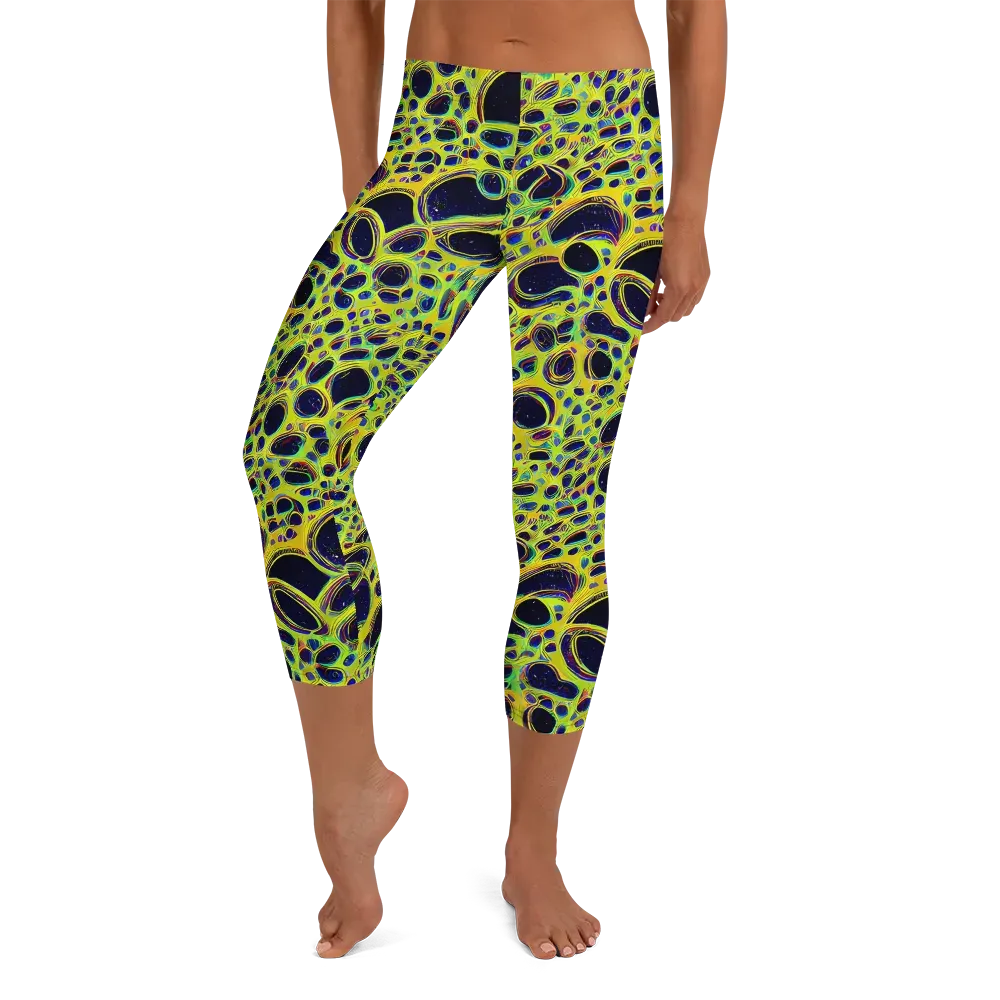 Acidic Nebula on Capri Leggings — Front