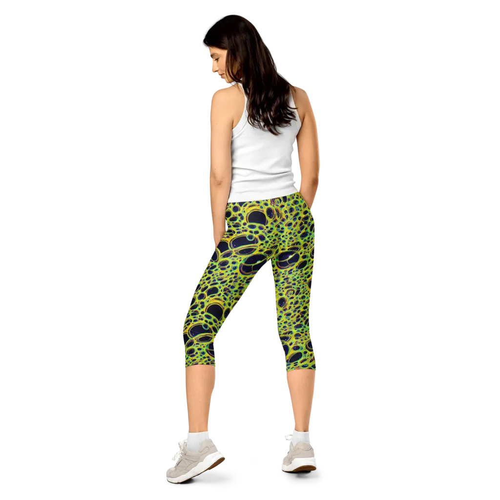 Acidic Nebula on Capri Leggings — Back