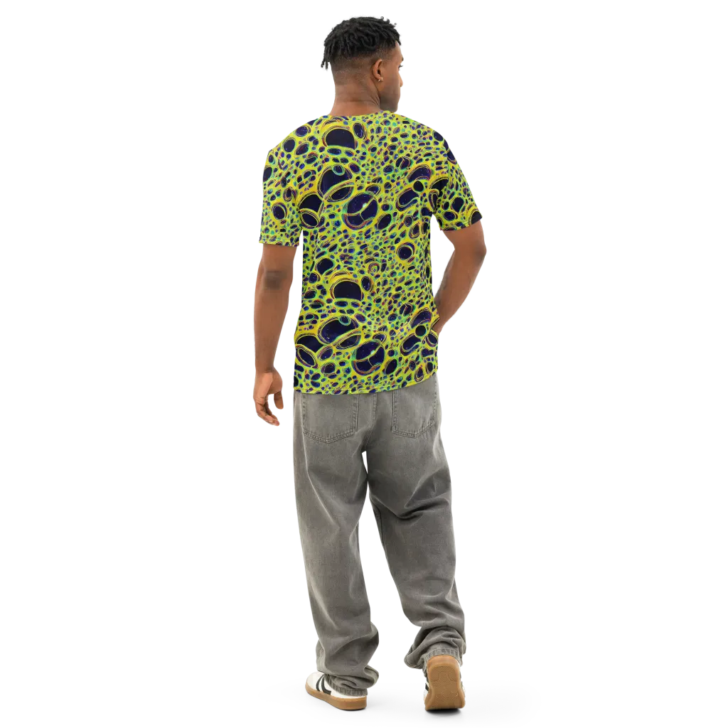 Acidic Nebula on Men's Cotton Crew Neck T-Shirt — Back