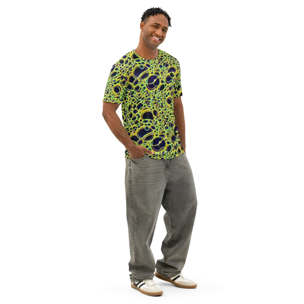 Acidic Nebula on Men's Cotton Crew Neck T-Shirt — Right Front