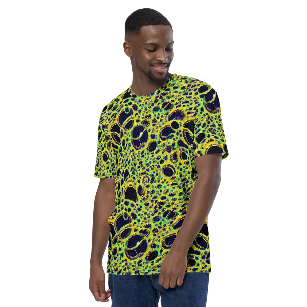 Acidic Nebula on Men's Crew Neck T-Shirt — Left
