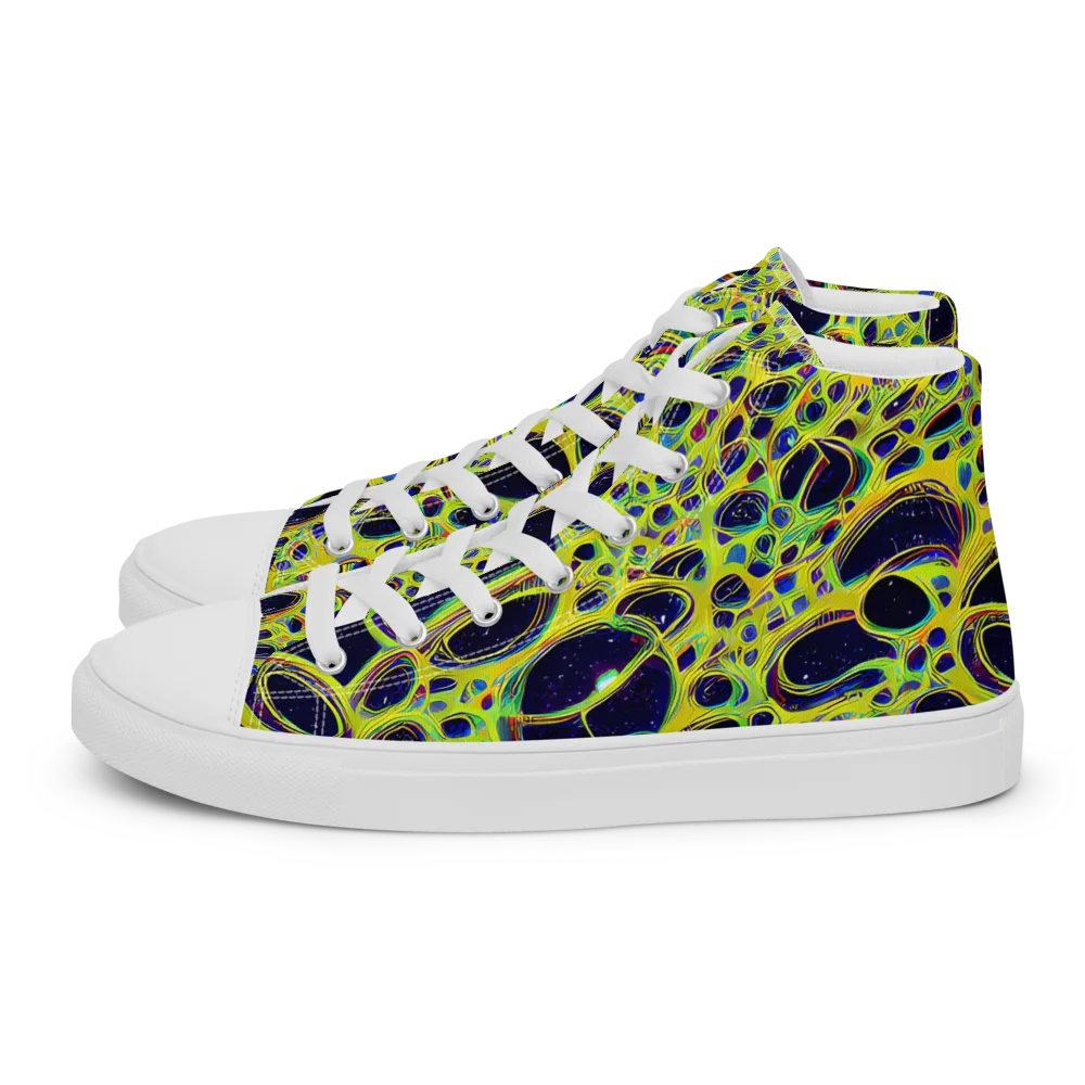 Acidic Nebula on Men's High Top Canvas Shoes — Left