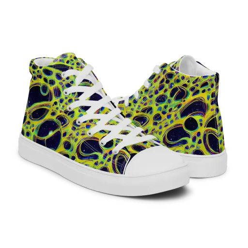 Acidic Nebula on a Men's High Top Canvas Shoes