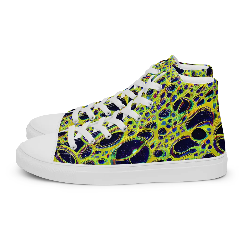 Acidic Nebula on Women's High Top Canvas Shoes — Left