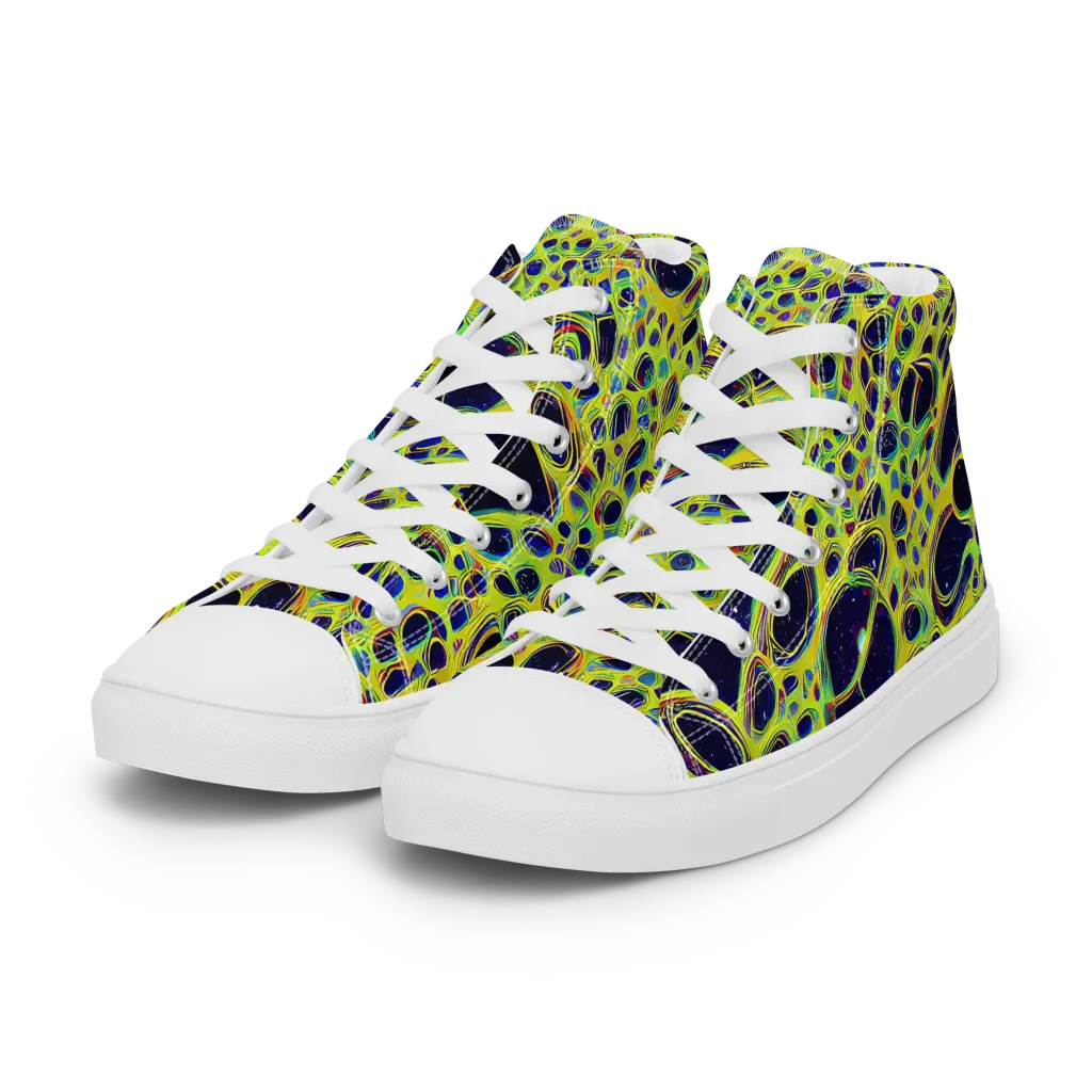 Acidic Nebula on Women's High Top Canvas Shoes — Left Front