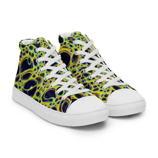 Acidic Nebula on a Women's High Top Canvas Shoes
