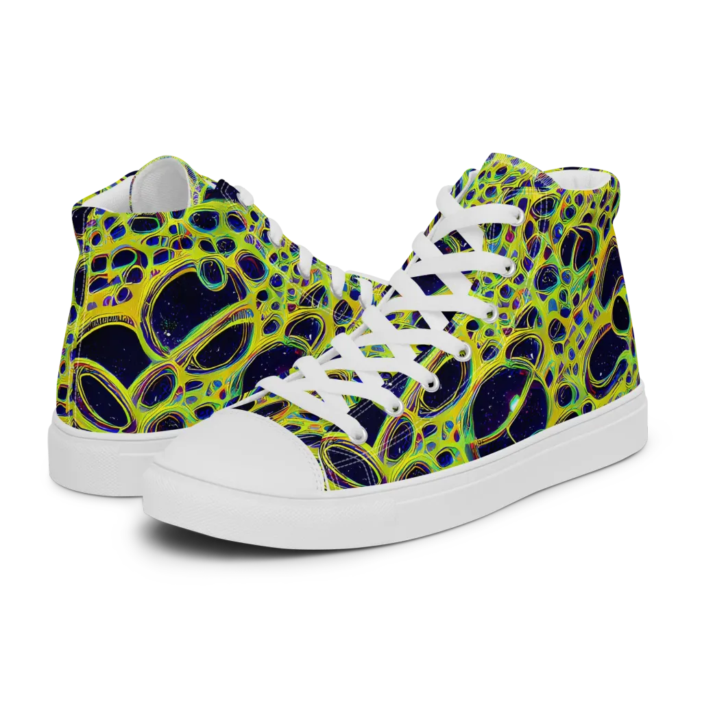 Acidic Nebula on Women's High Top Canvas Shoes — Left