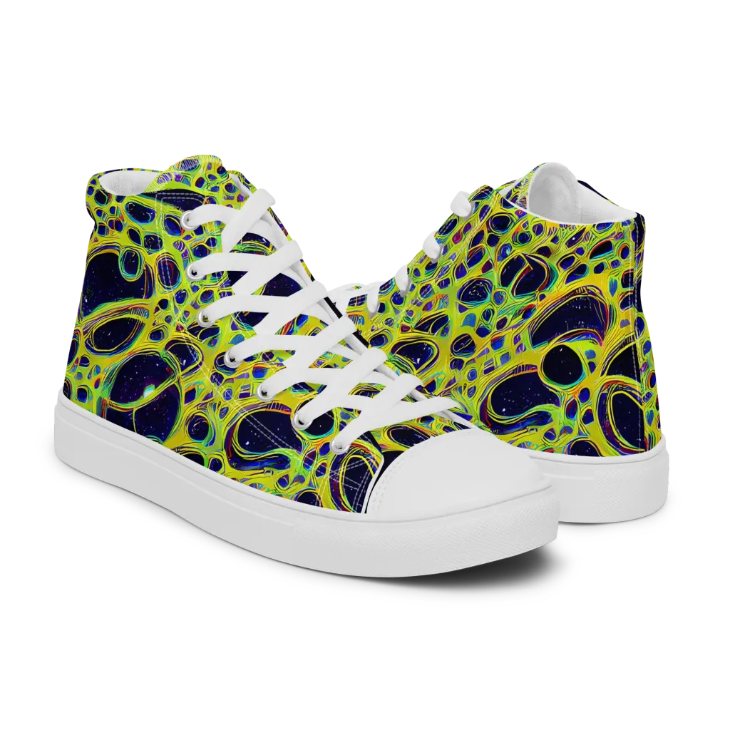 Acidic Nebula on Women's High Top Canvas Shoes — Right
