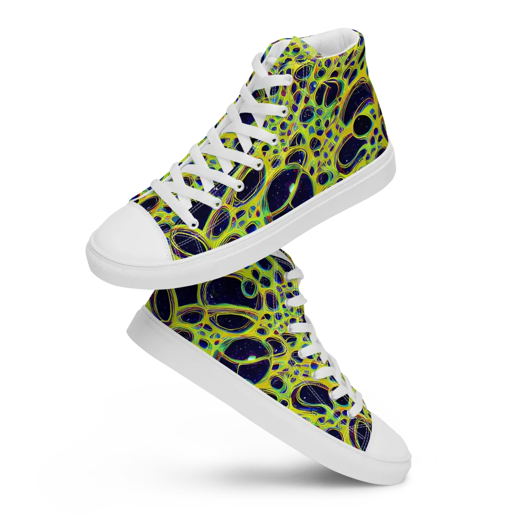 Acidic Nebula on Women's High Top Canvas Shoes — Front