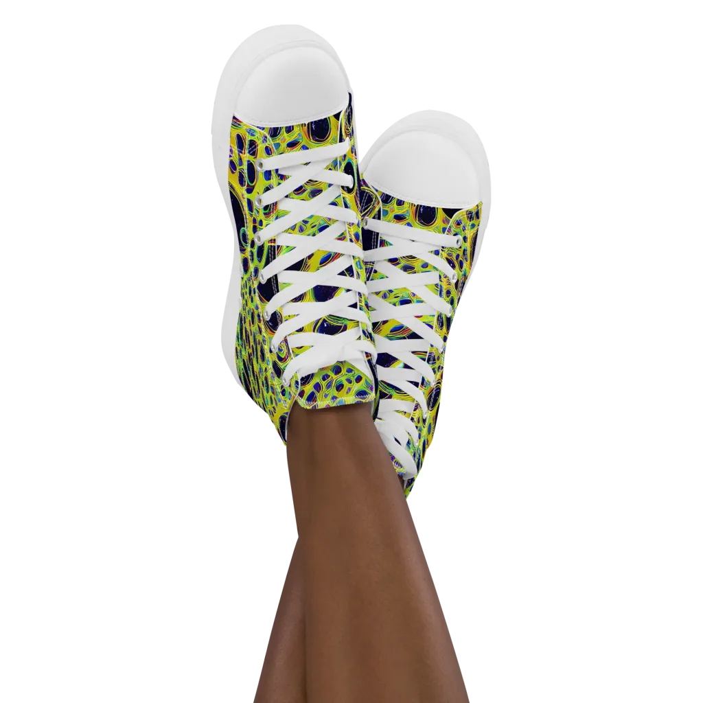 Acidic Nebula on Women's High Top Canvas Shoes — Front