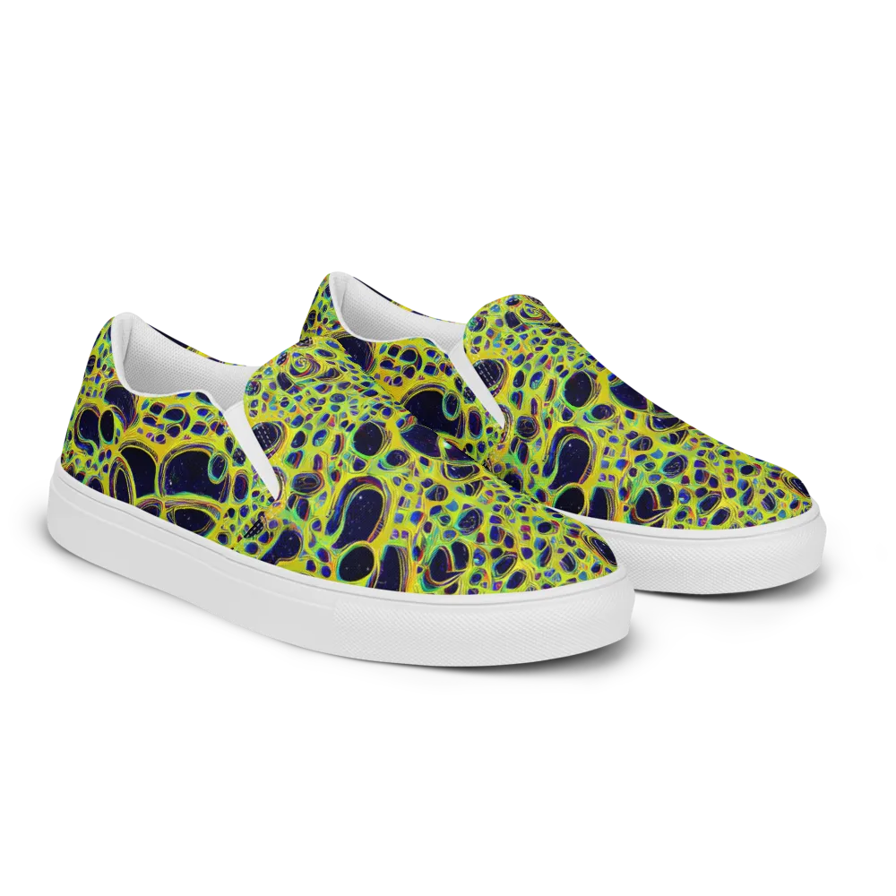Acidic Nebula on Men's Slip-On Canvas Shoes — Right Front