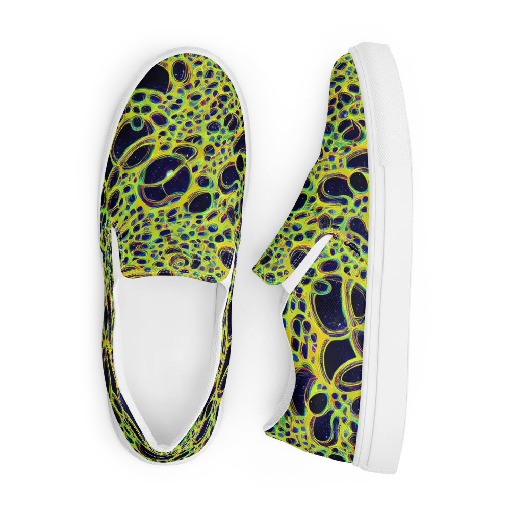 Acidic Nebula on Men's Slip-On Canvas Shoes — Front