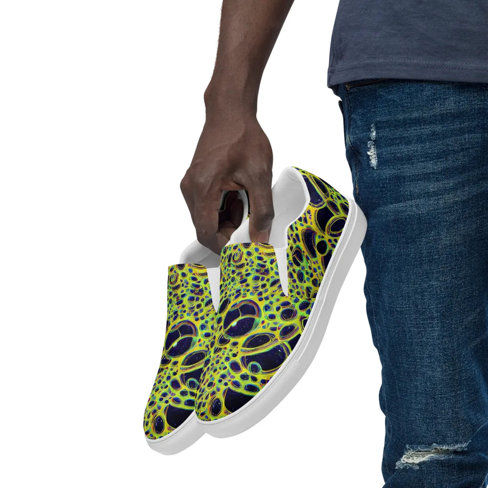 Acidic Nebula on Men's Slip-On Canvas Shoes — Left Front