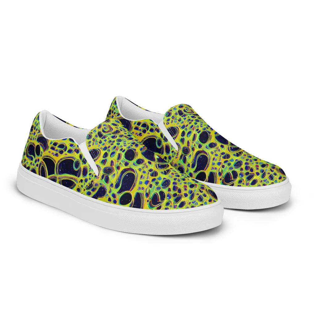 Acidic Nebula on Women's Slip-On Canvas Shoes — Right Front