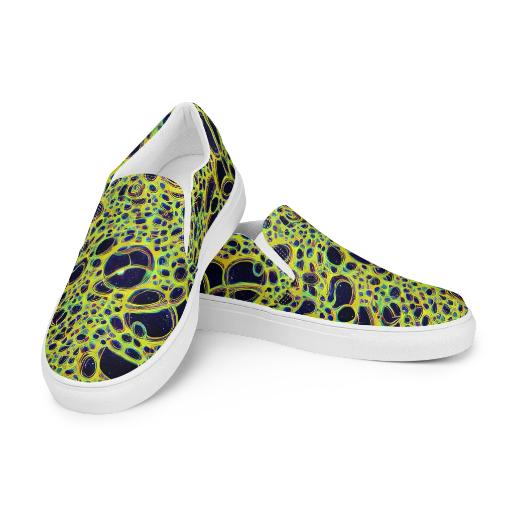 Acidic Nebula on Women's Slip-On Canvas Shoes — Left Front