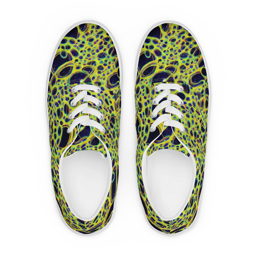 Acidic Nebula on Men's Lace-Up Canvas Shoes — Front