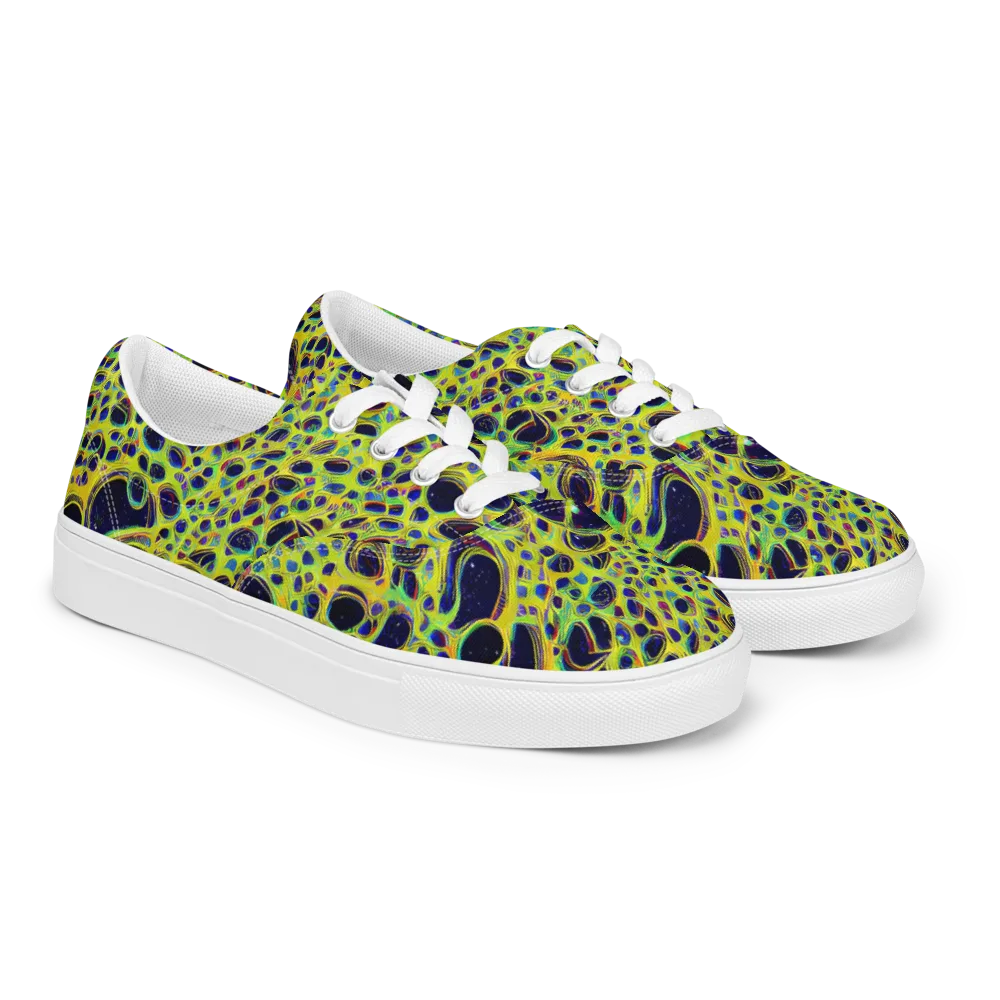 Acidic Nebula on Men's Lace-Up Canvas Shoes — Right Front