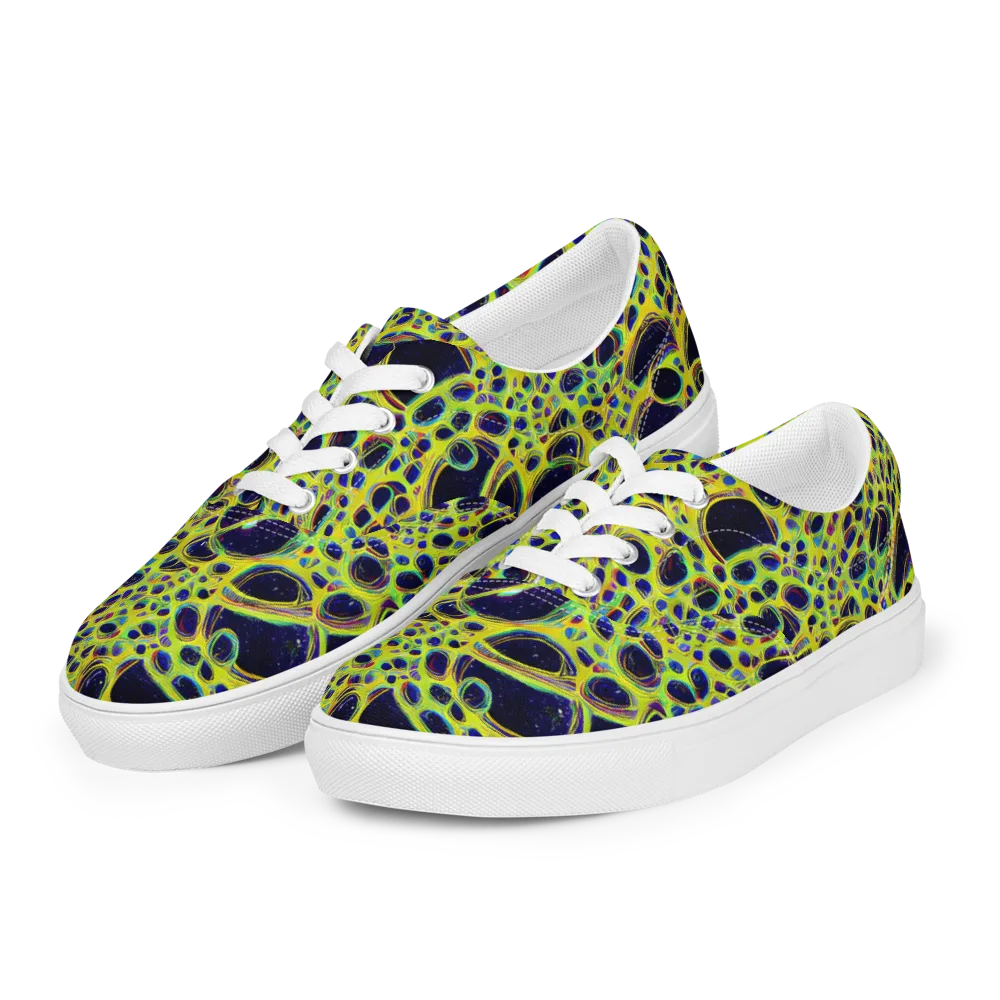 Acidic Nebula on Men's Lace-Up Canvas Shoes — Left Front