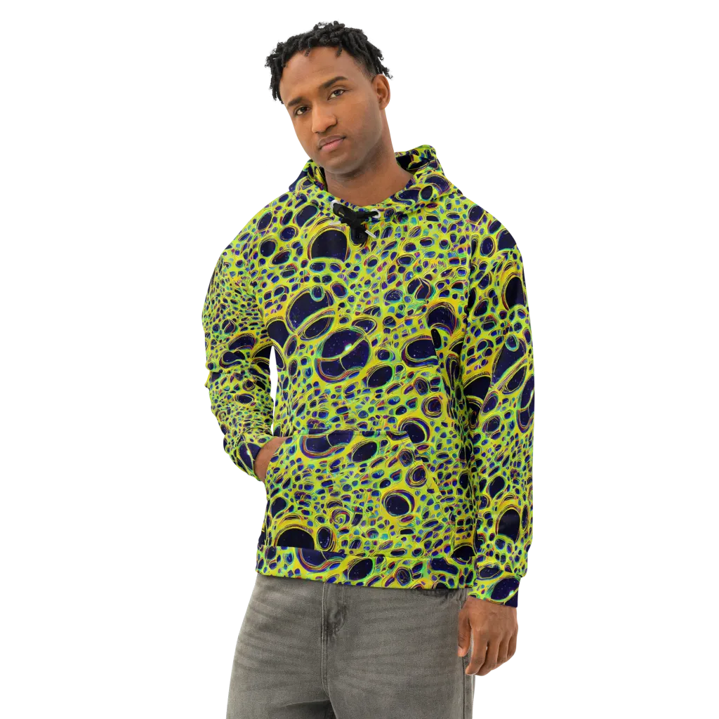 Acidic Nebula on Cotton Hoodie — Left Front