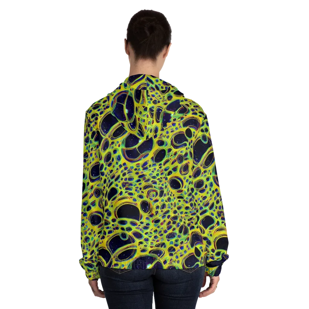 Acidic Nebula on Women's Full-Zip Hoodie — Back On Person