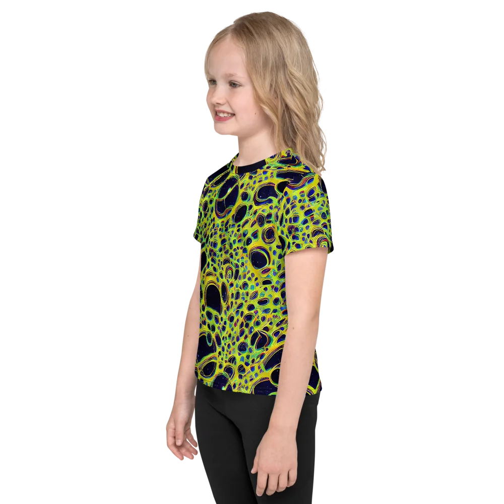 Acidic Nebula on Kids Crew Neck T-Shirt — Left