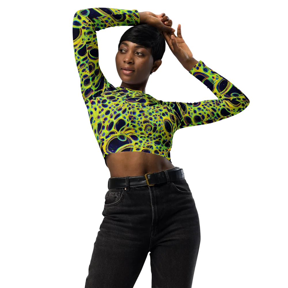 Acidic Nebula on Long Sleeve Crop Top — Front